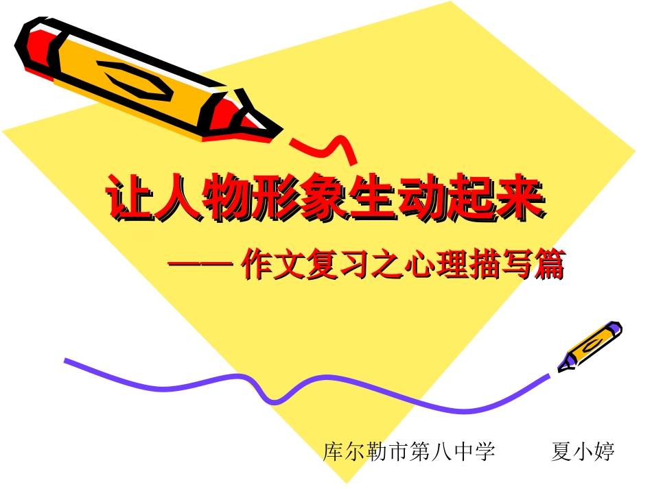 让人物形象生动起来——心理描写_第1页