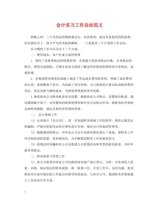 会计实习工作总结范文