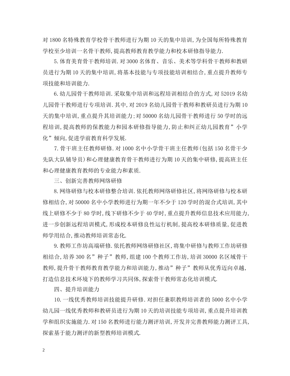 幼儿园教师国培个人研修计划 _第2页