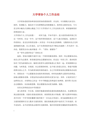 大学青协个人工作总结