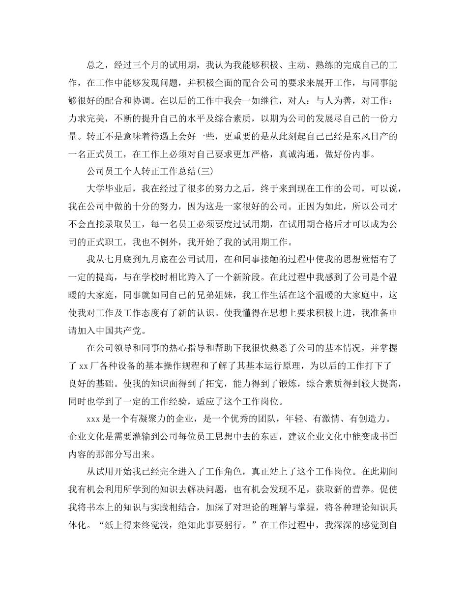 公司员工个人转正工作总结_第3页