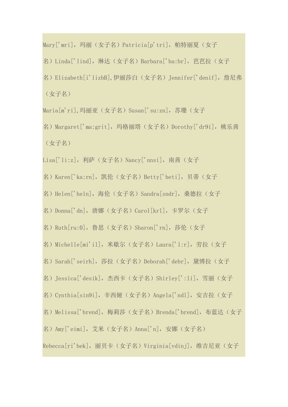 男孩女孩英文名_第1页