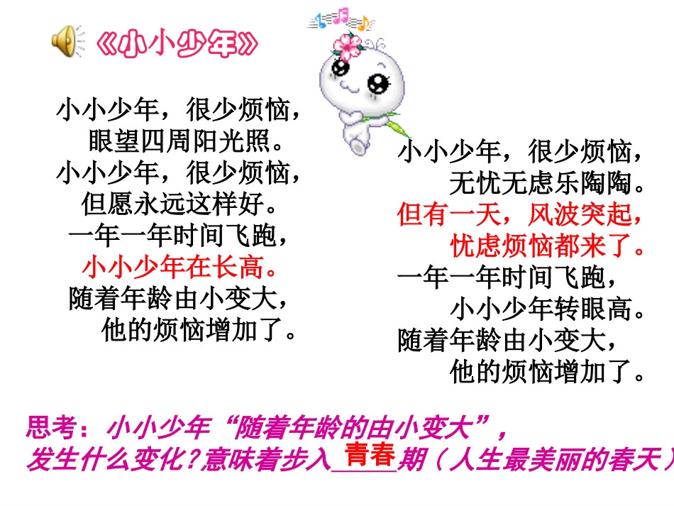 第四课第一框《走进青春》_第1页