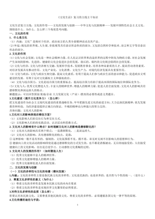 《文化生活》复习的主线主干知识