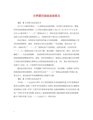 大学团日活动总结范文