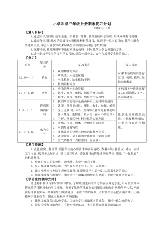 2013年三上期末复习计划