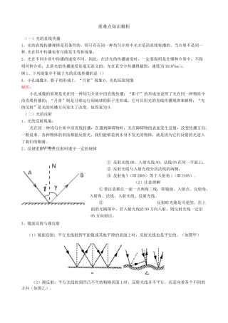 沪科版八年级物理《多彩的光》知识点