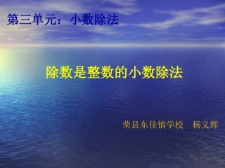 除数是整数的小数除法(西师版)