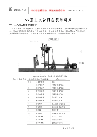 教育部机电设备的组装与调试训练课题1