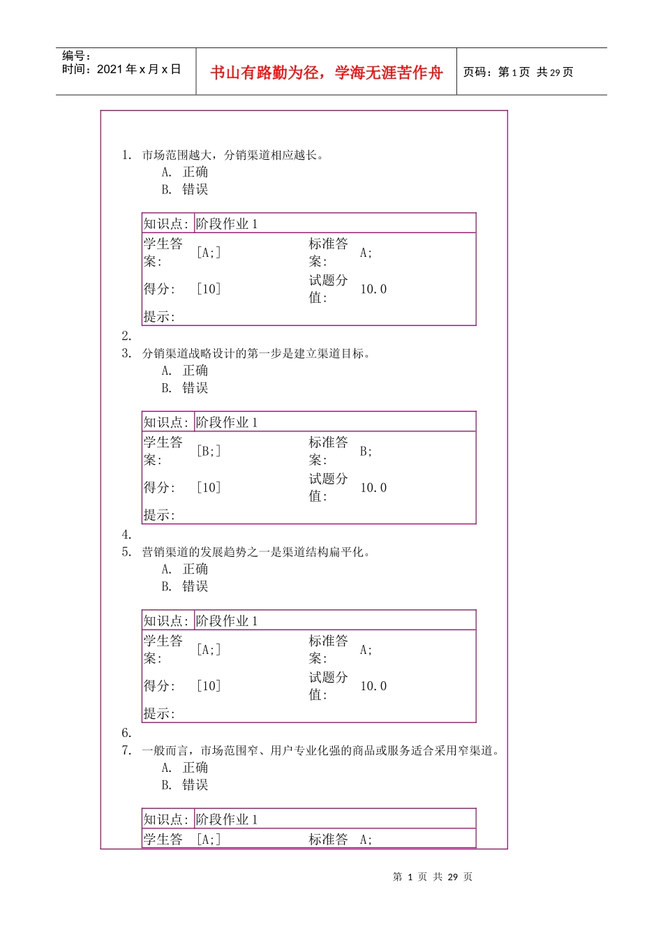渠道管理阶段作业_第1页