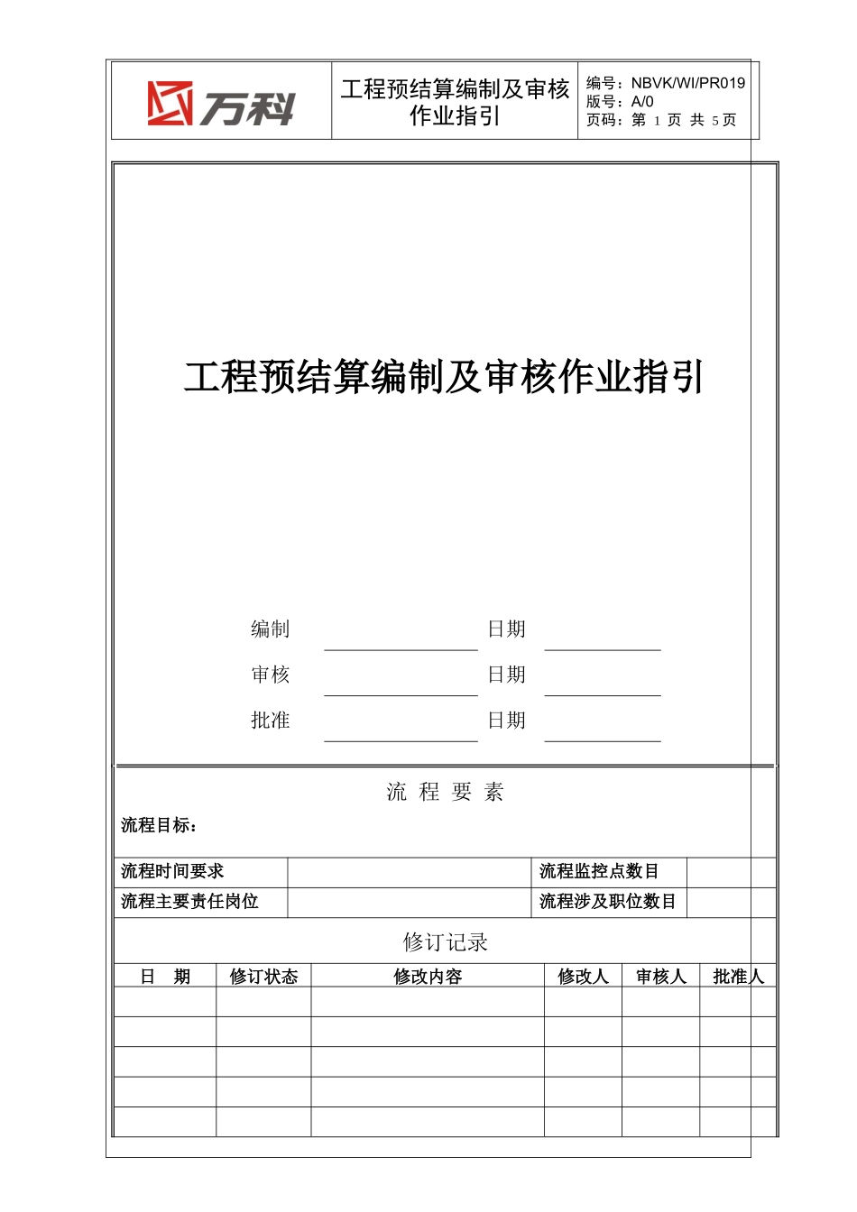 NBVK-WI-PR019工程预结算编制及审核作业指引_第1页
