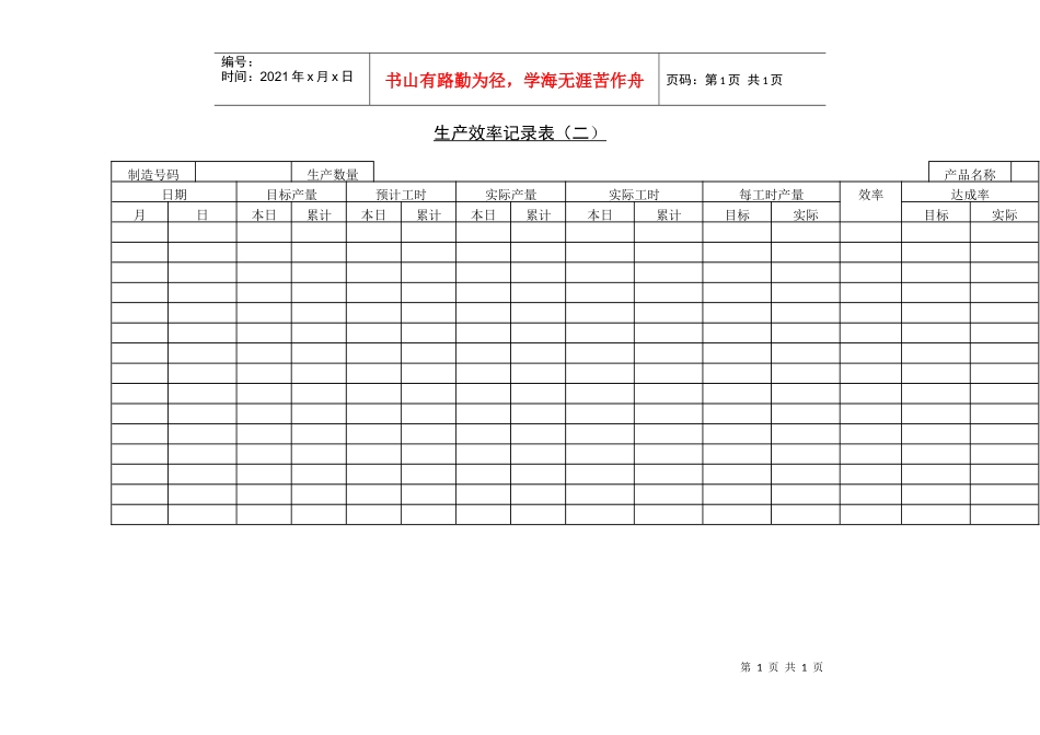 生产效率记录表（二）_第1页