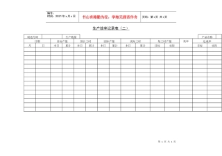 生产效率记录表（二）