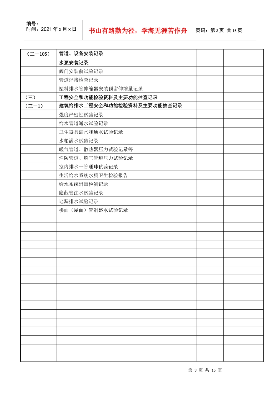 102建筑设备安装工程资料目录_第3页