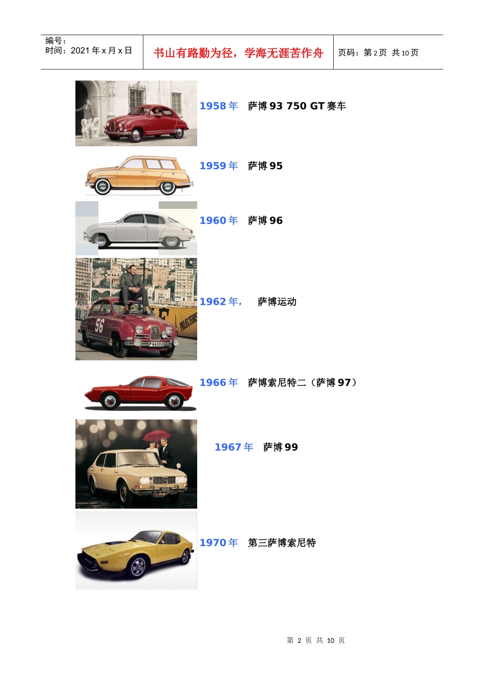 世界汽车安全旗舰瑞典萨博汽车简史&#39;绅宝&#39;Saab 1937年_第2页