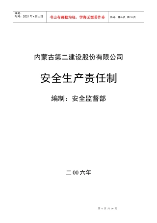 安全生产责任制(公司)