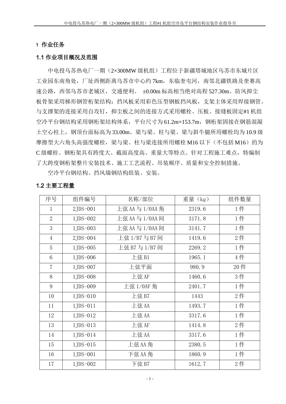 机组空冷岛平台钢结构安装作业指导书_第3页