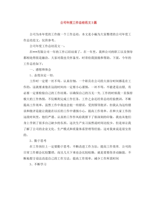 公司年度工作总结范文3篇