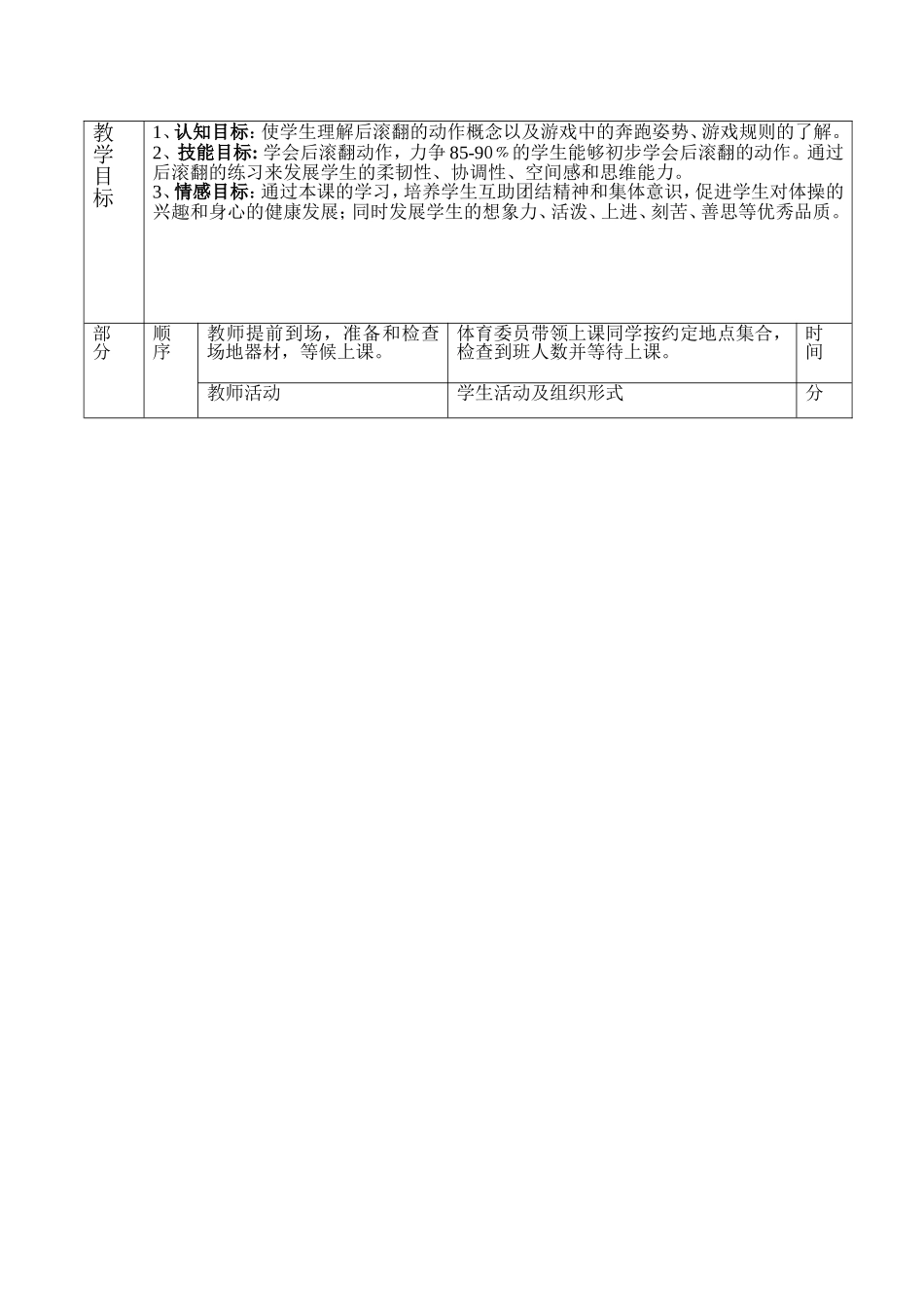 三年级体育《后滚翻》的教学设计 (2)_第2页