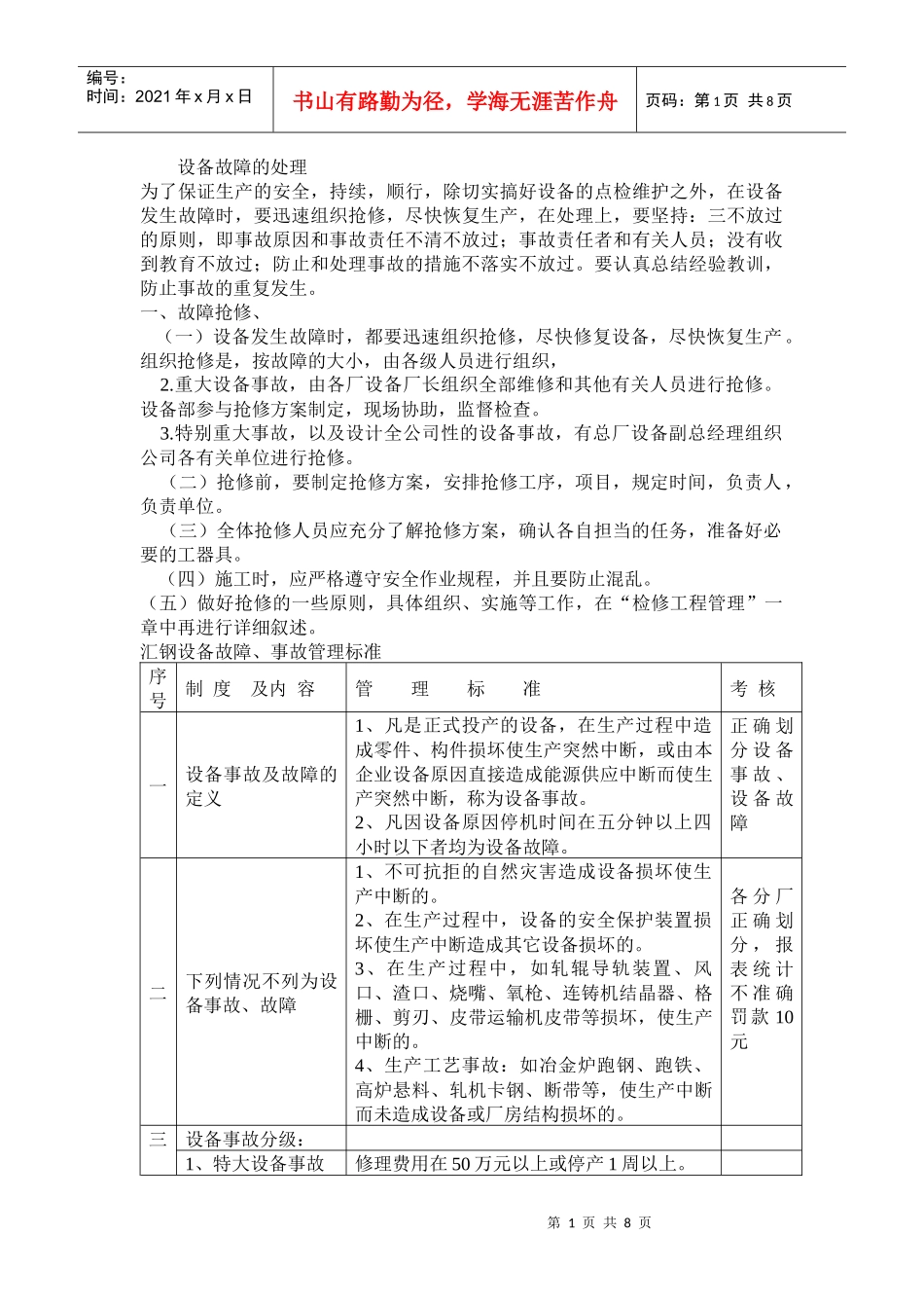 试谈设备故障的处理_第1页