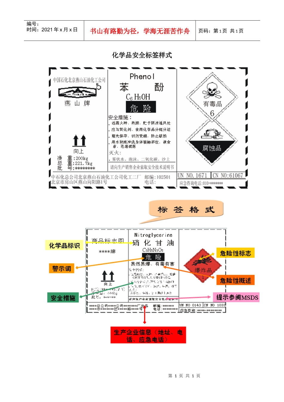 化学品安全标签样式_第1页