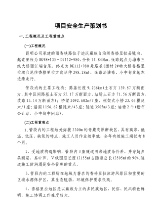 项目安全生产策划书(DOC109页)