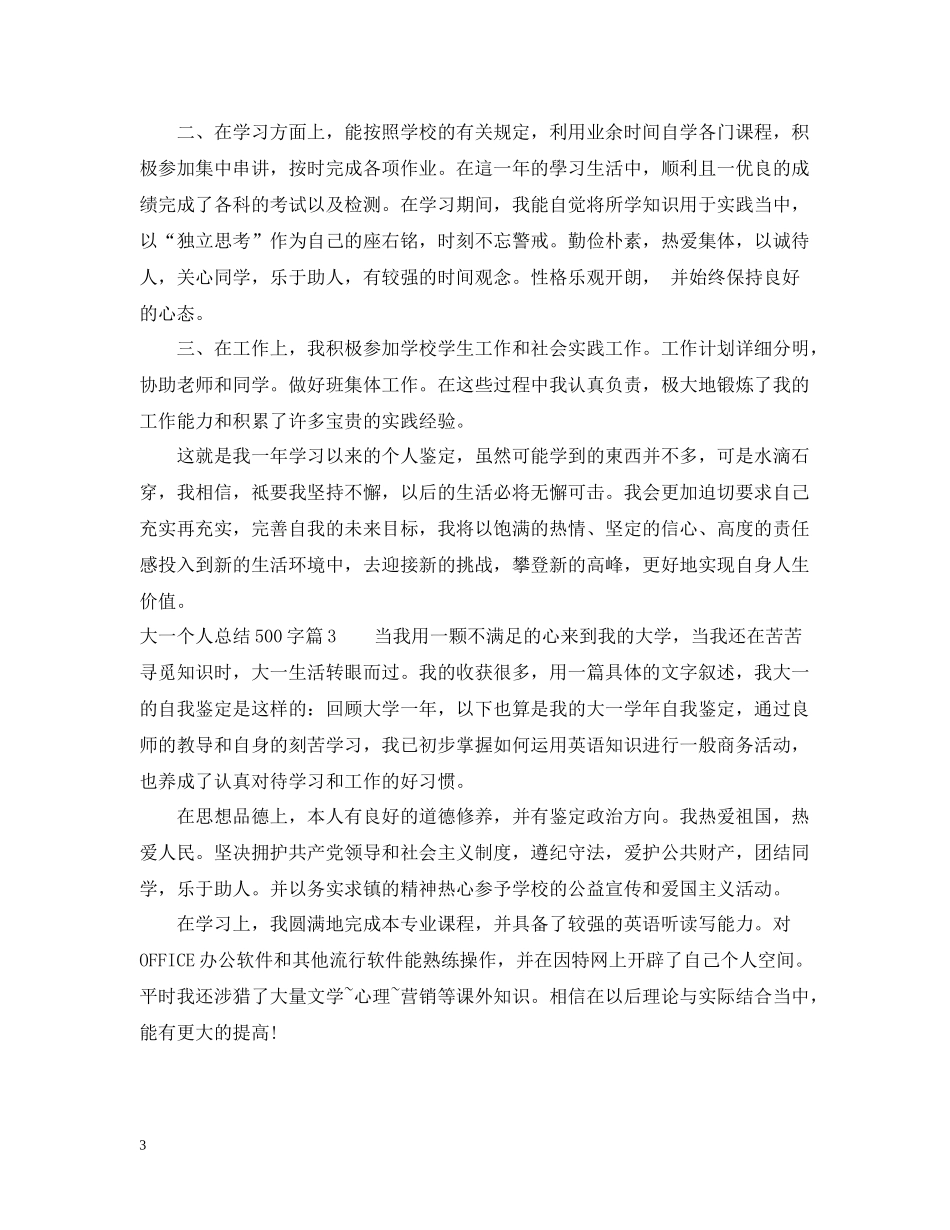 大一个人总结500字_第3页
