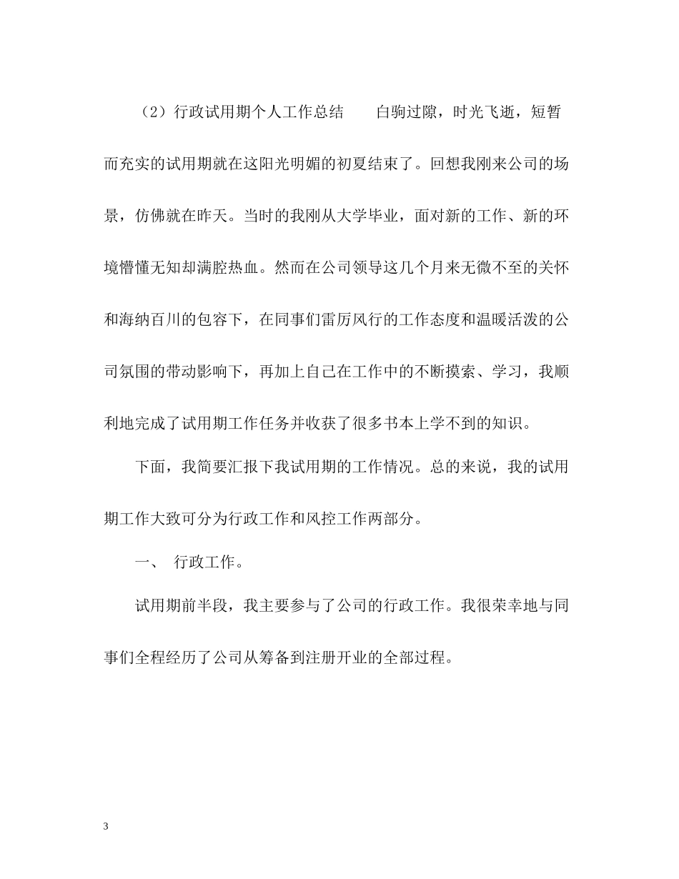 行政试用期个人工作总结_第3页