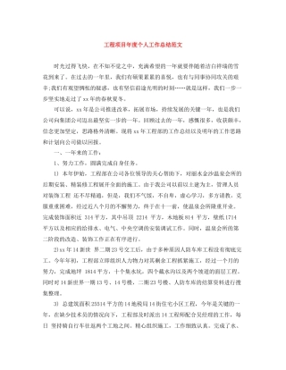 工程项目年度个人工作总结范文