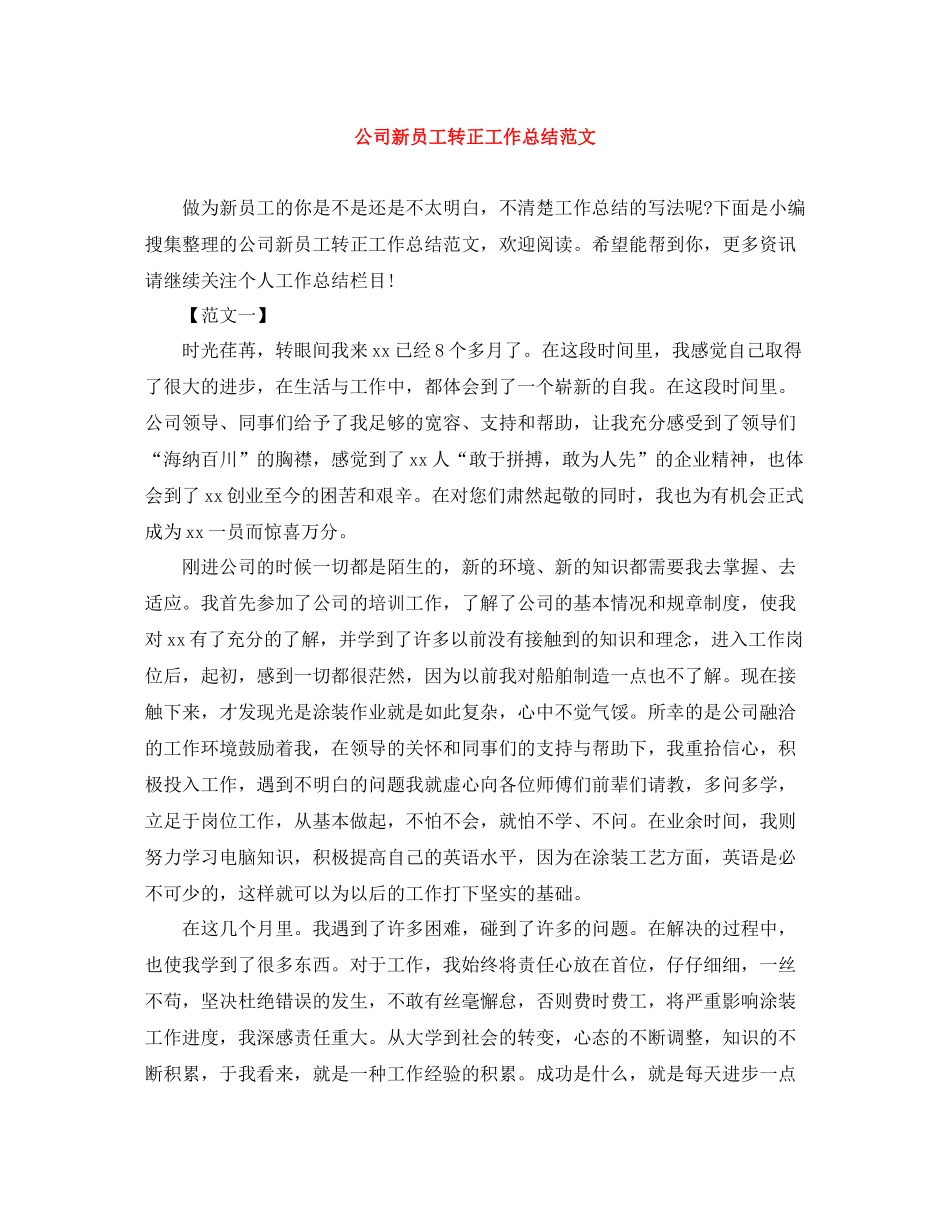 公司新员工转正工作总结范文_第1页