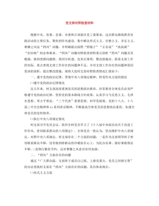 党支部对照检查材料