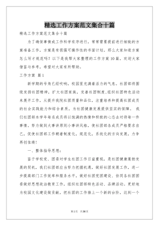 工作方案范本集合十篇