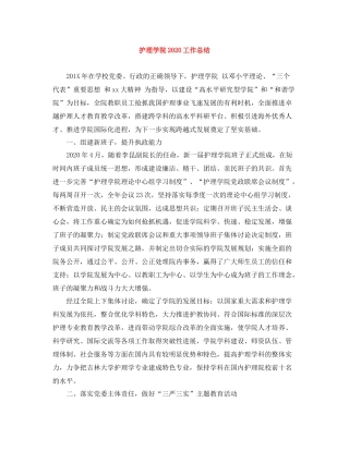 护理学院工作总结