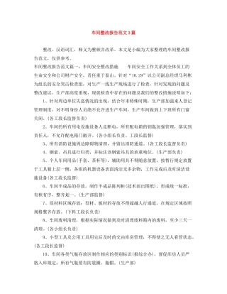 车间整改报告范文3篇