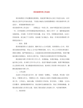 项目助理年终工作总结