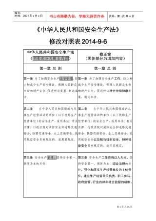 2017年安全生产法新旧对照(DOC41页)