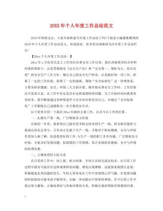 个人年度工作总结范文22