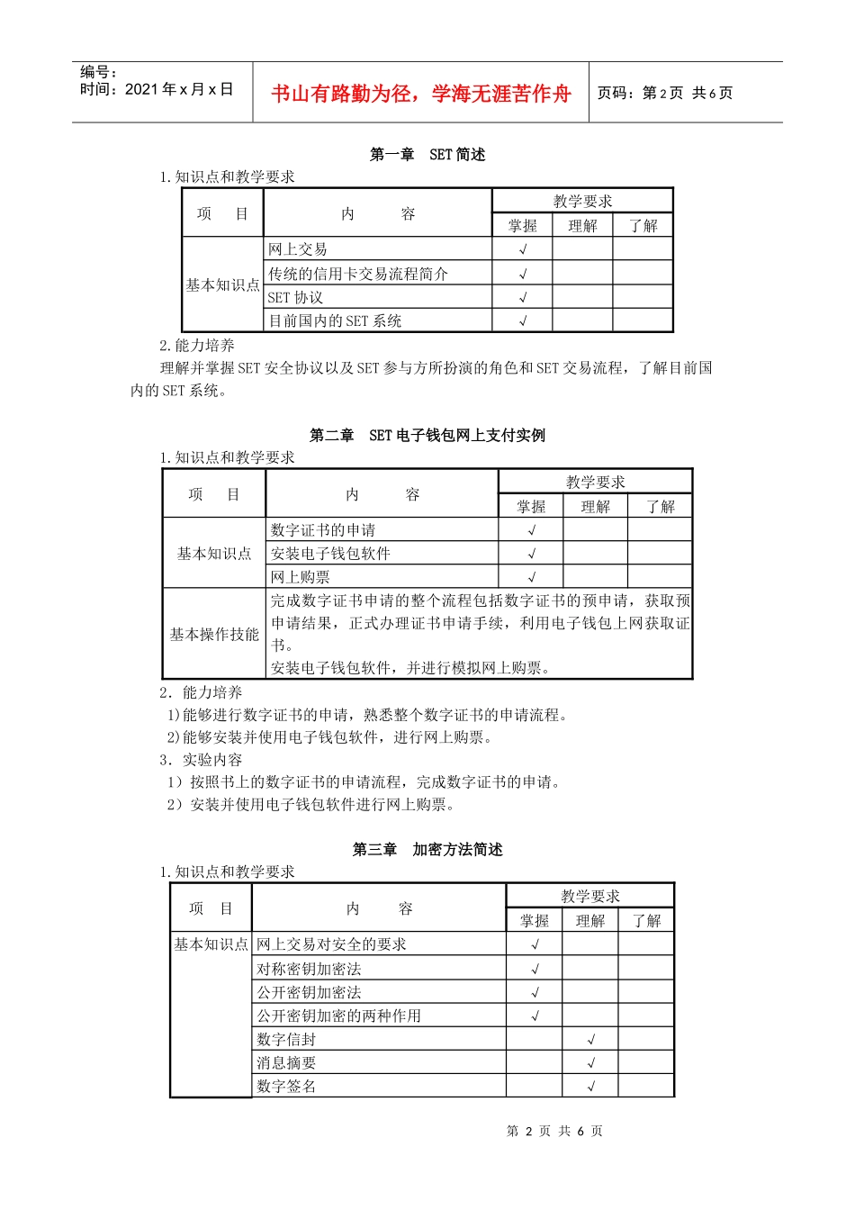 网络安全与认证教学大纲_第2页