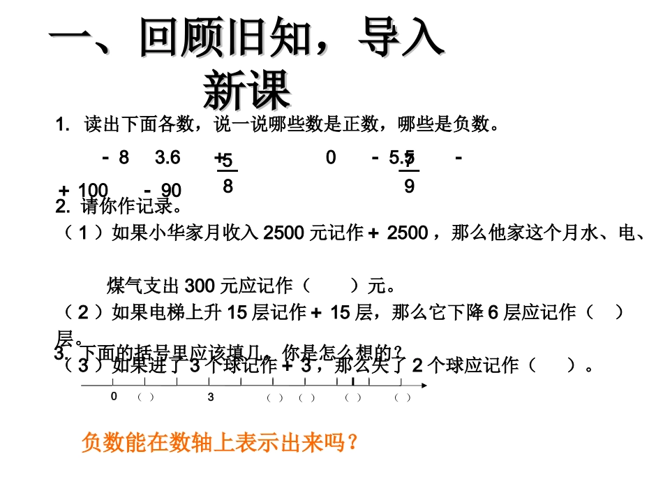 2014年7月版六年级数学下学期负数例3_第2页