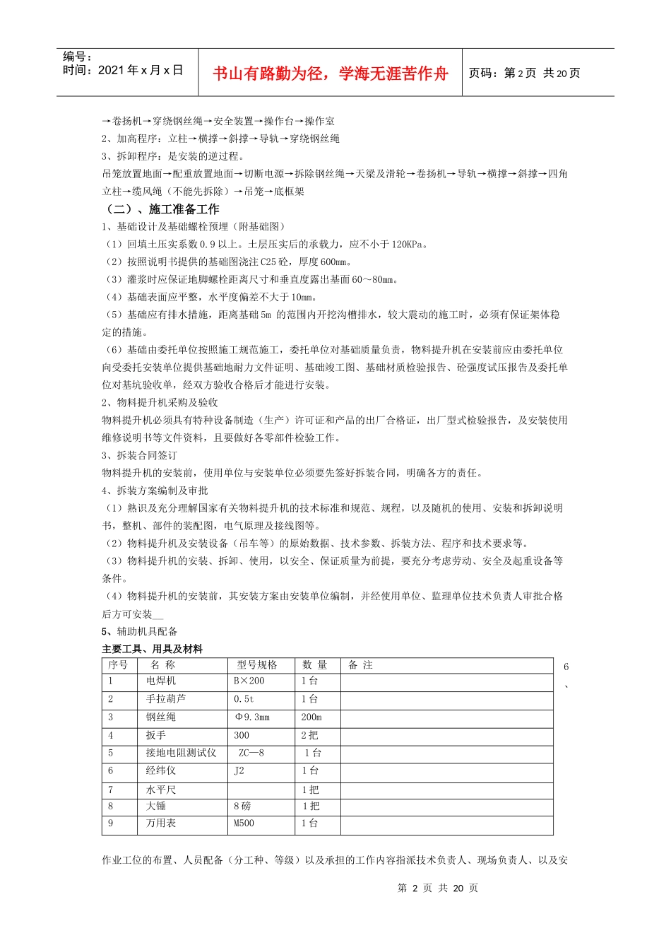 某特级施工企业物料提升机使用施工方案_第2页