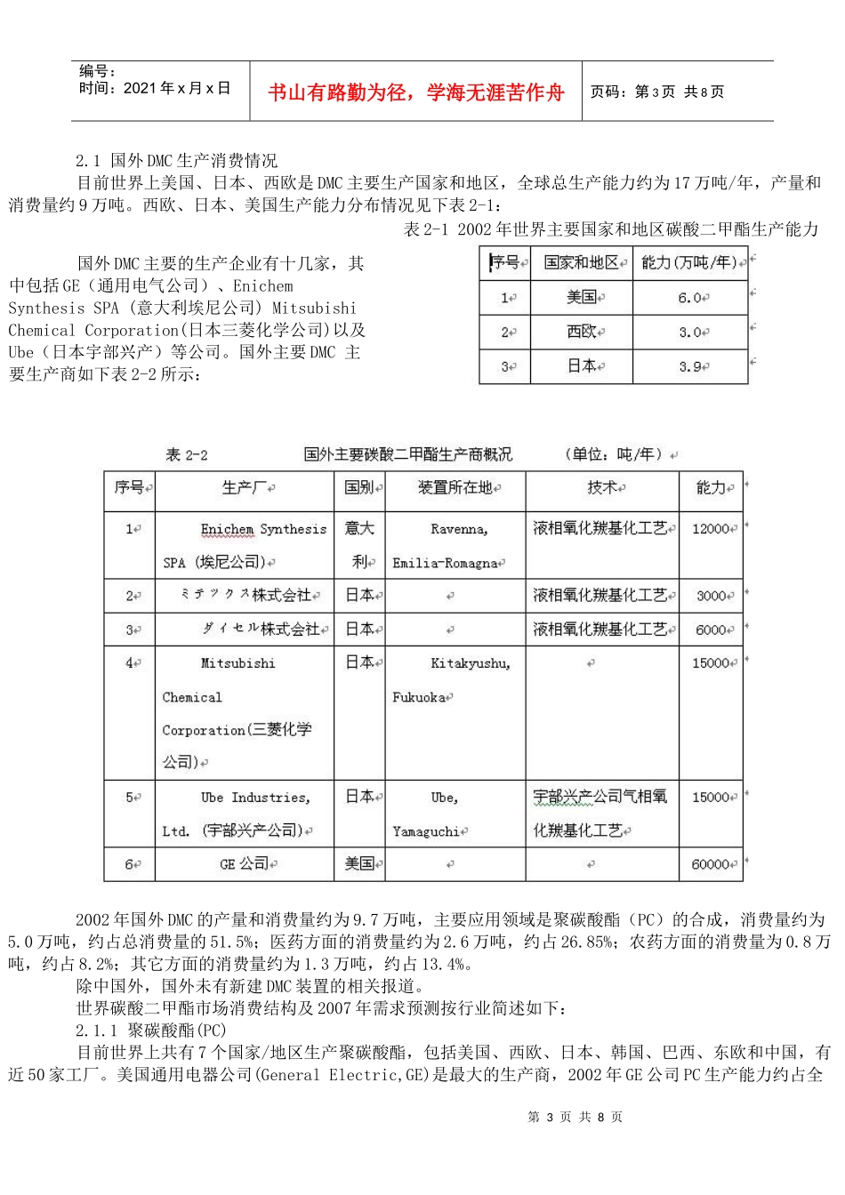 碳酸二甲酯生产工艺及市场需求_第3页