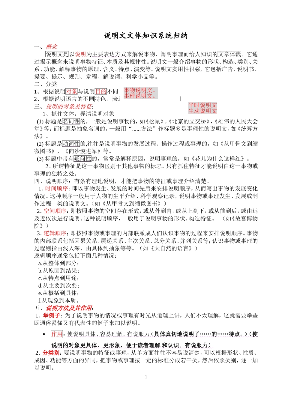 说明文文体知识系统归纳_第1页