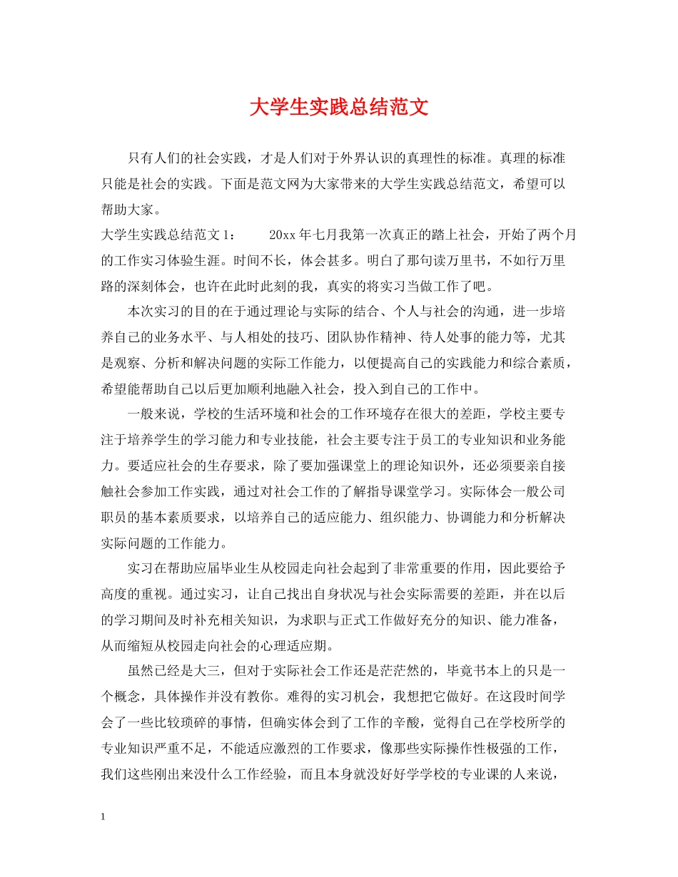 大学生实践总结范文_第1页