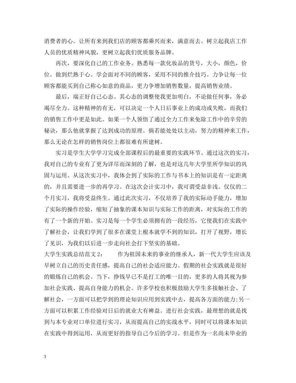 大学生实践总结范文_第3页