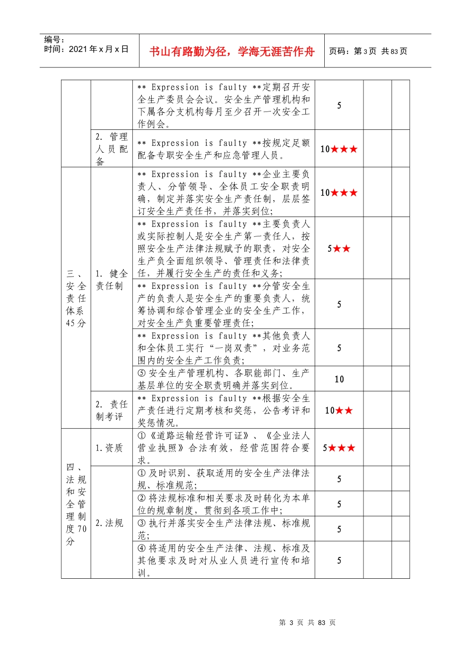 交通运输企业安全生产标准化达标考评指标1_第3页