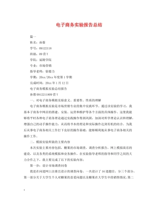 电子商务实验报告总结