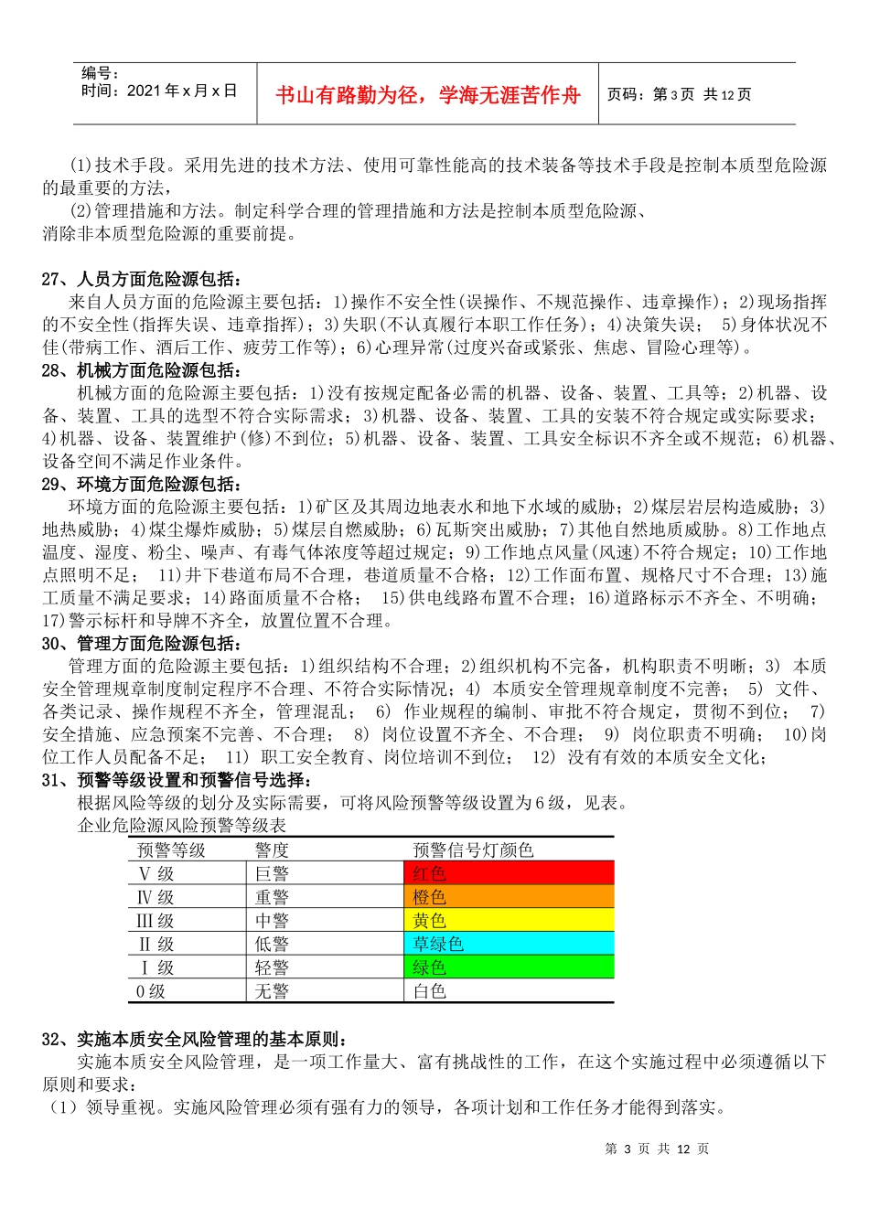 本质安全管理体系相关知识100题_第3页
