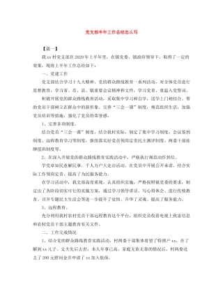 党支部半年工作总结怎么写