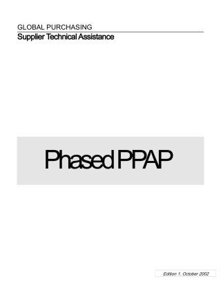 Phased Production Part Approval Process Phased PPAP(DOC 27)英文