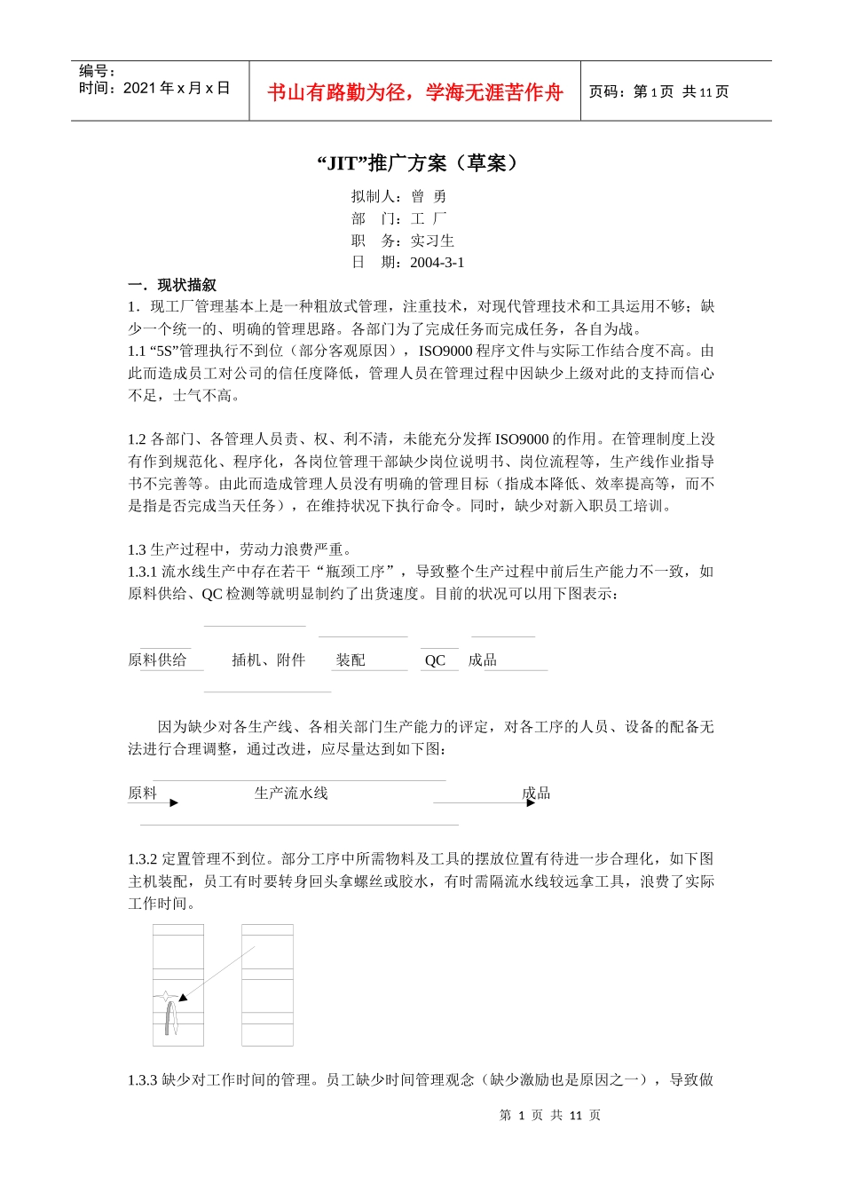 JIT推行方案_第1页